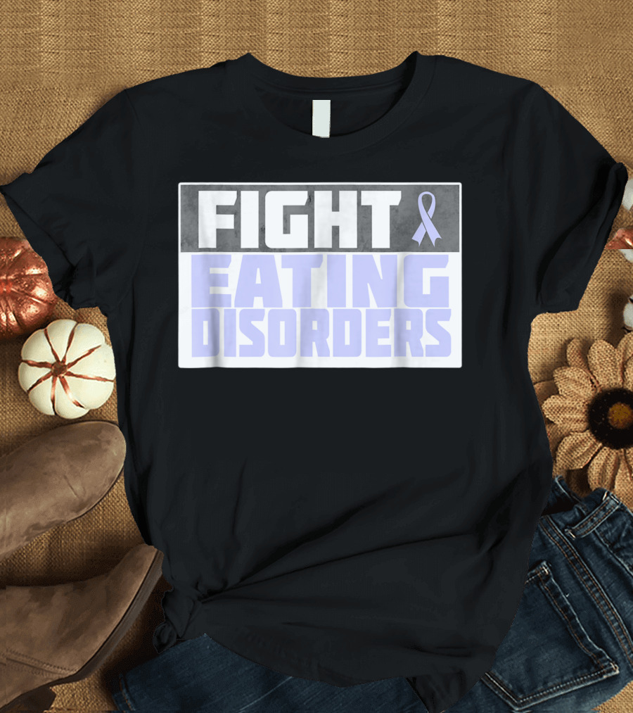 Fight Eating Disorders Periwinkle Ribbon Awareness T-Shirt