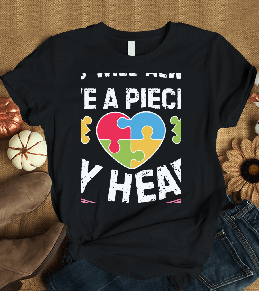 Love Heart Puzzle Autism Awareness Nana T-Shirt