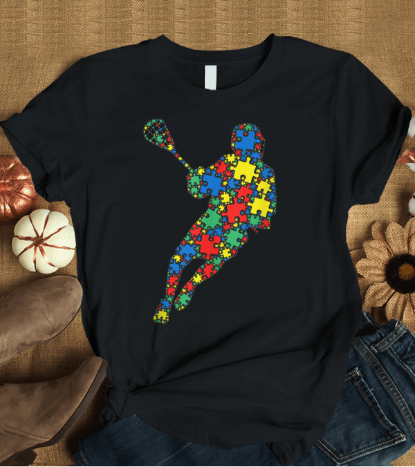 T-Shirt: Lacrosse Autism Puzzle Piece Men Kids Autism Awareness T-Shirt Lacrosse Autism Puzzle Piece Men Kids Autism Awareness T-Shirt