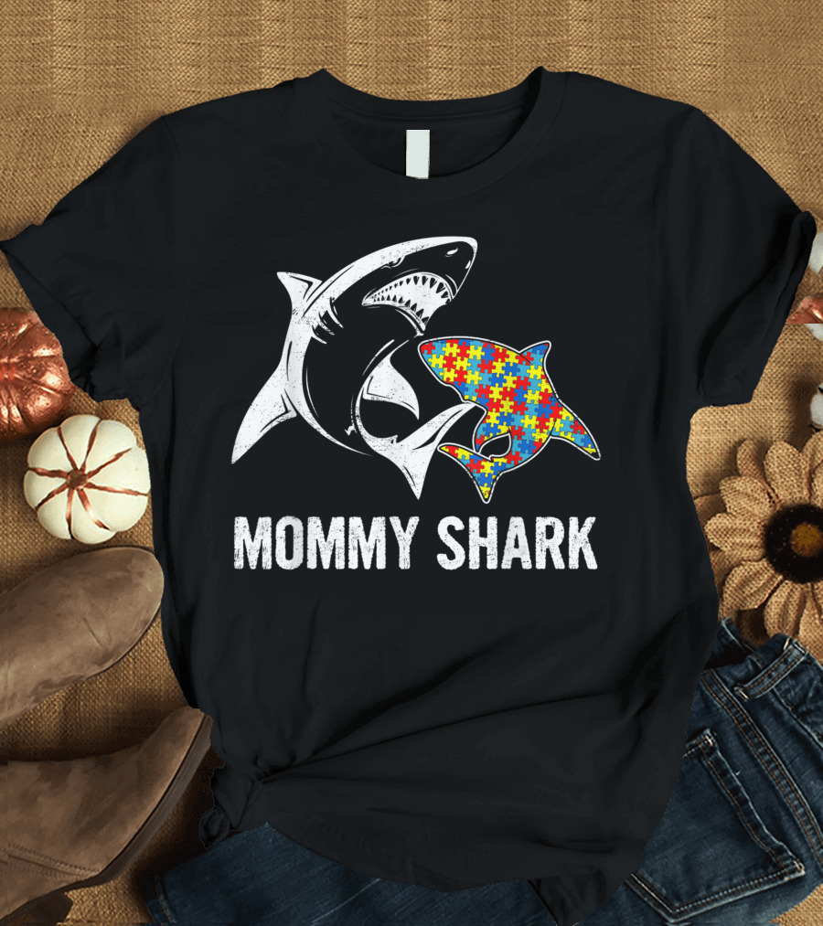Mommy Shark Puzzle Autism Awareness T-Shirt