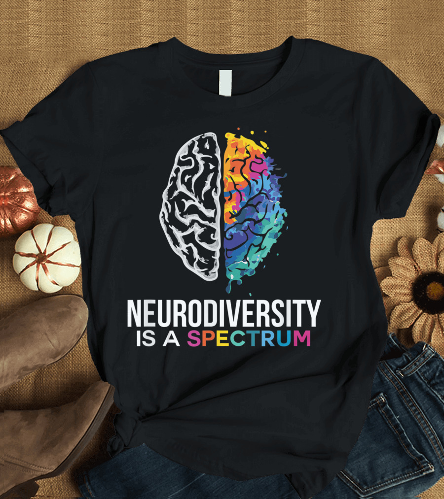 Neurodiversity Is a Spectrum Autism Awareness Brain T-Shirt