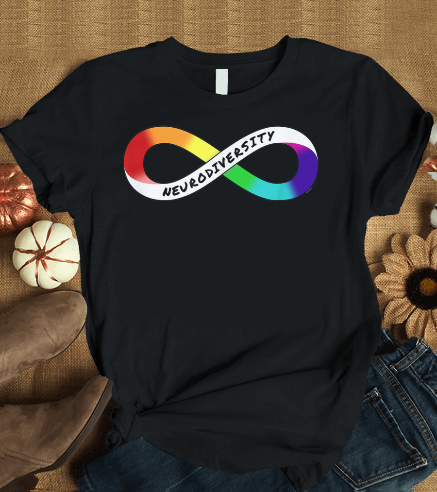 Neurodiversity Rainbow Infinity Symbol for Neurodivergent Pride T-Shirt