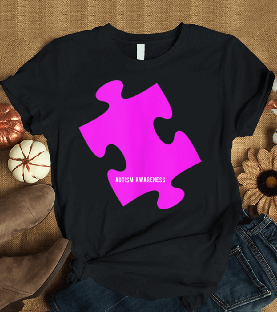 Pink Puzzle Piece Autism Awareness T-Shirt