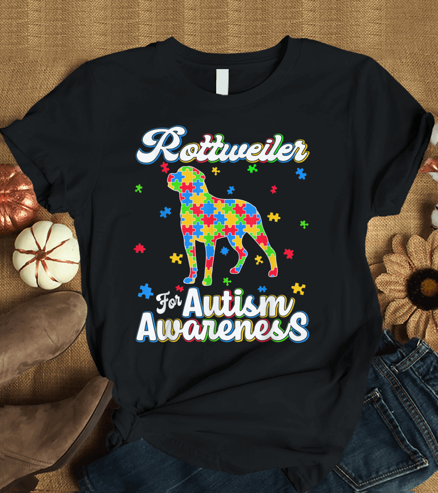 Rottweiler for Autism Awareness Dog Dad Dog T-Shirt