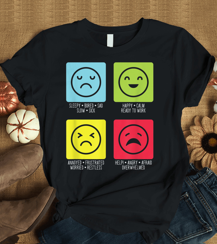 Sleepy Bored Sad Slow Sick Happy Calm Ready to Work Annoyed Frustrated Worried Restless Help Angry Afraid Overwhelmed Self Regulation SLP SLPA for Aut