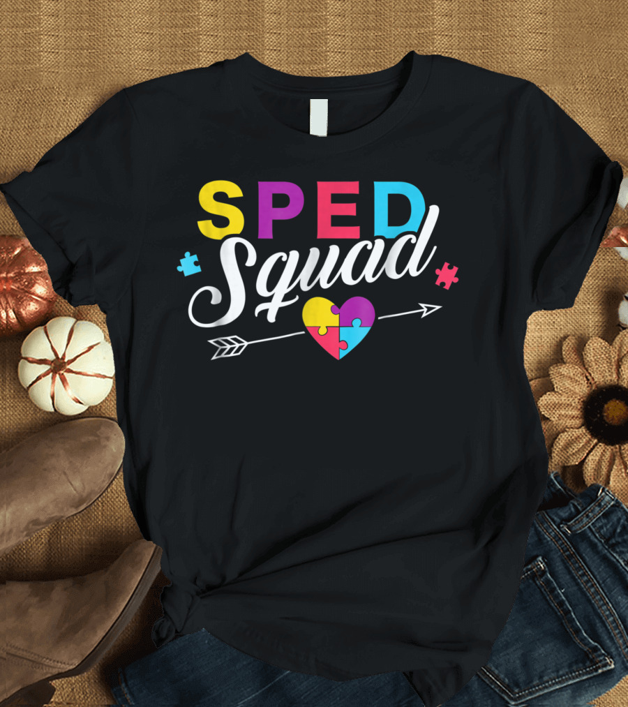 Sped Squad Autism Puzzle Heart Teacher And Assistant Graders T-Shirt