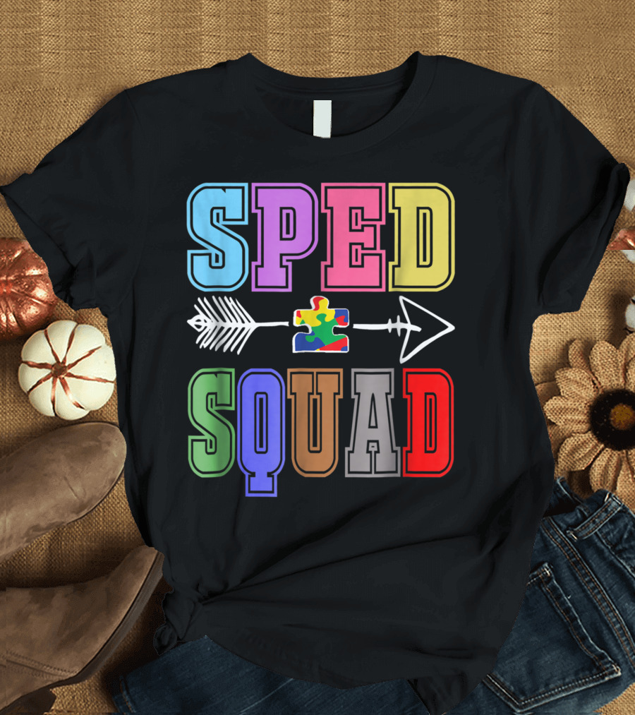 SPED Squad Autism Arrow Puzzle Teacher and Assistant T-Shirt