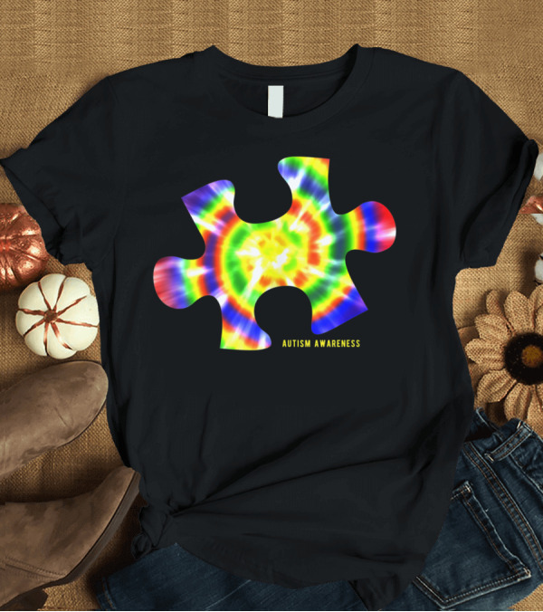T-Shirt: Tie Dye Puzzle Piece Autism Awareness T-Shirt Tie Dye Puzzle Piece Autism Awareness T-Shirt
