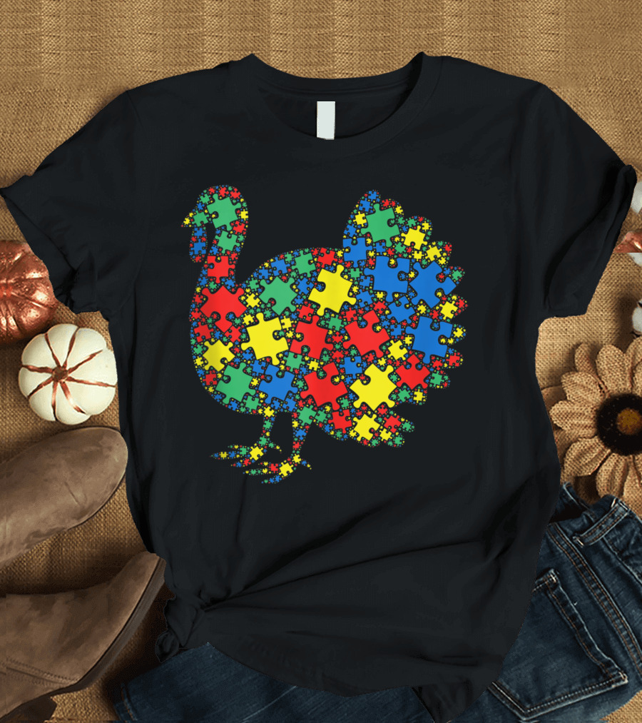 Turkey Autism Puzzle Awareness Men Kids T-Shirt