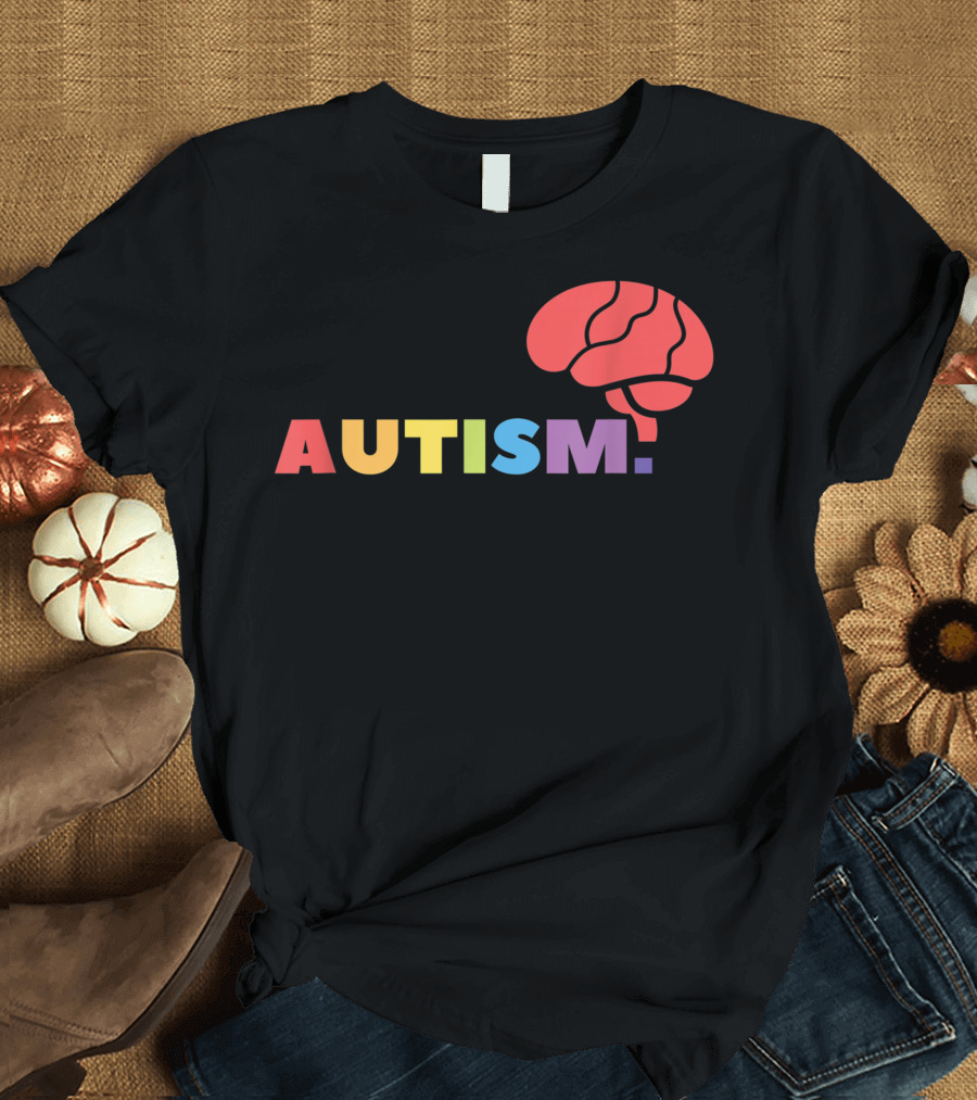 Autism Awareness Acceptance Colorful Brain T-Shirt