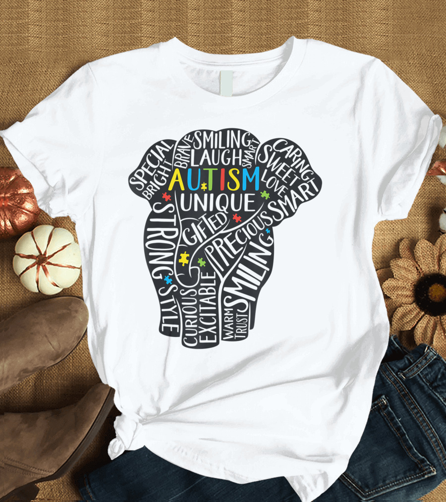 Autism Smiling Laugh Giggle Caring Sweet Laugh Unique Unified Appreciated T-Shirt