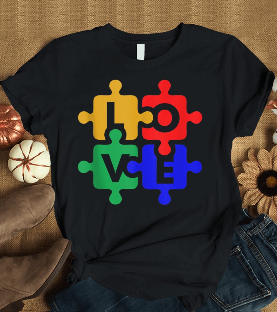 Love Puzzle Autism Awareness ASD Neurodiversity T-Shirt