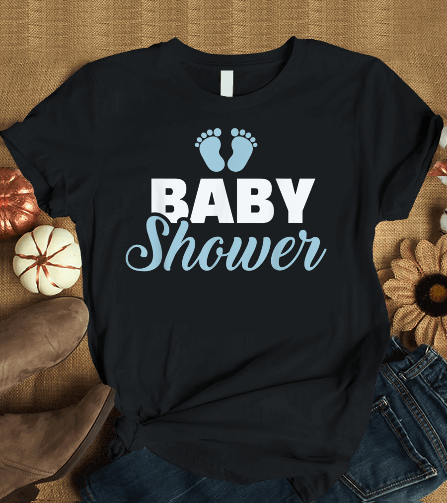 BABY SHOWER Feet Typography T-Shirt