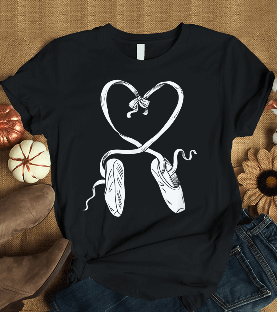 Ballet Shoes Heart Valentine Ballet Dancer Dancing T-Shirt