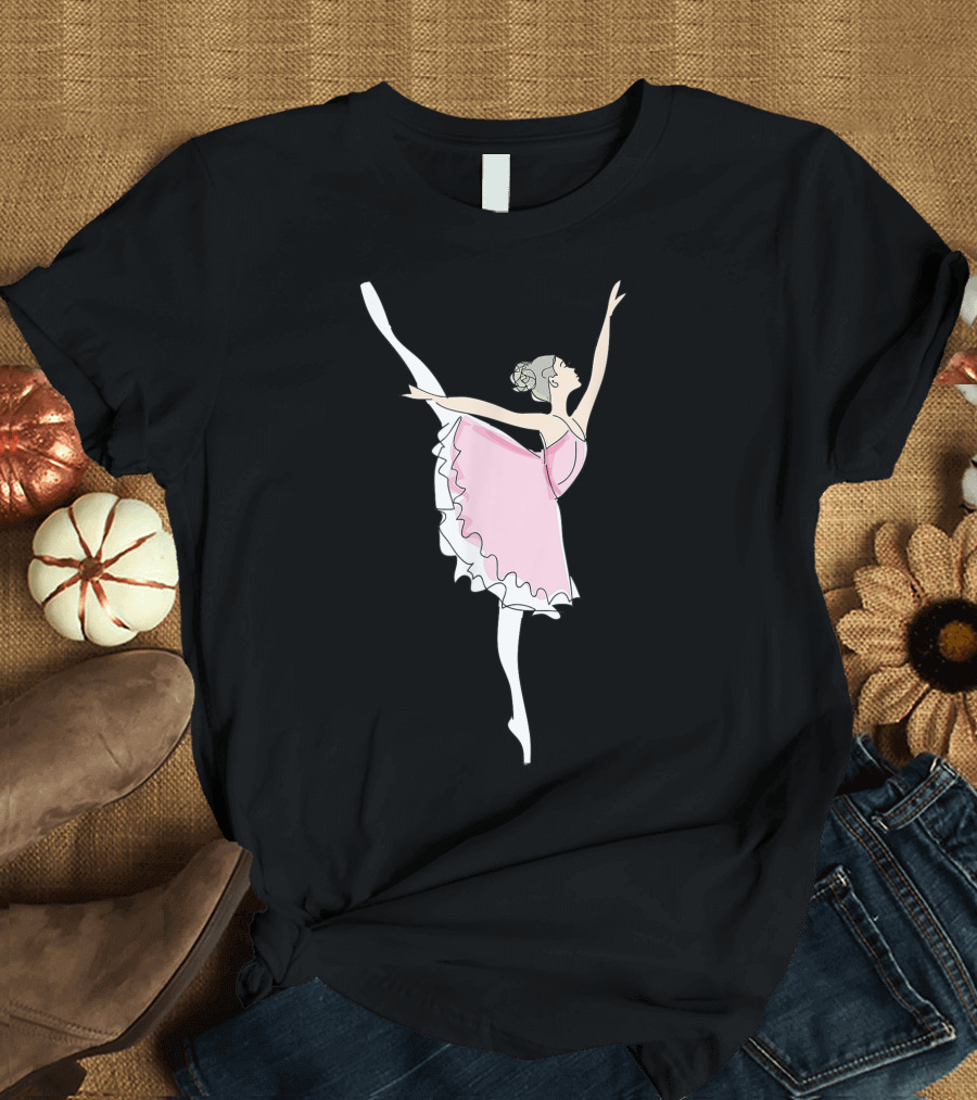 Pretty Pink Ballerina Cute Valentine Dancer Fun T-Shirt