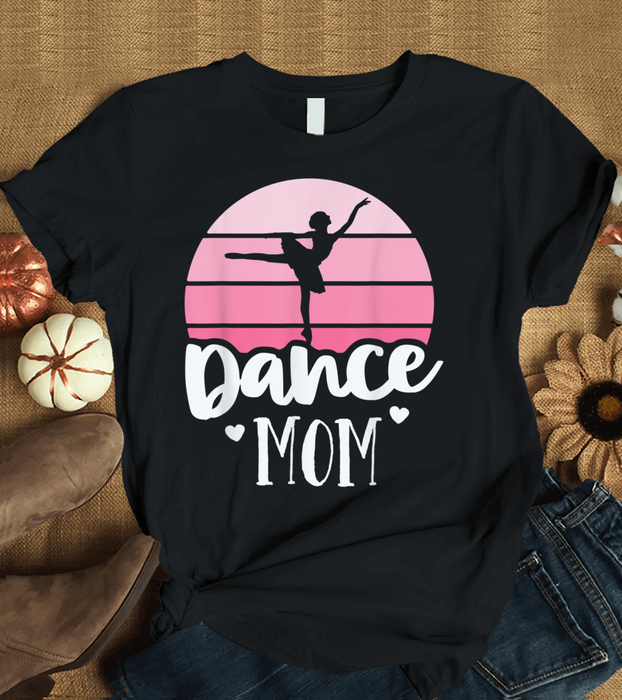 Retro Dance Mom Vintage Pink Ballerina Ballet Dancer T-Shirt