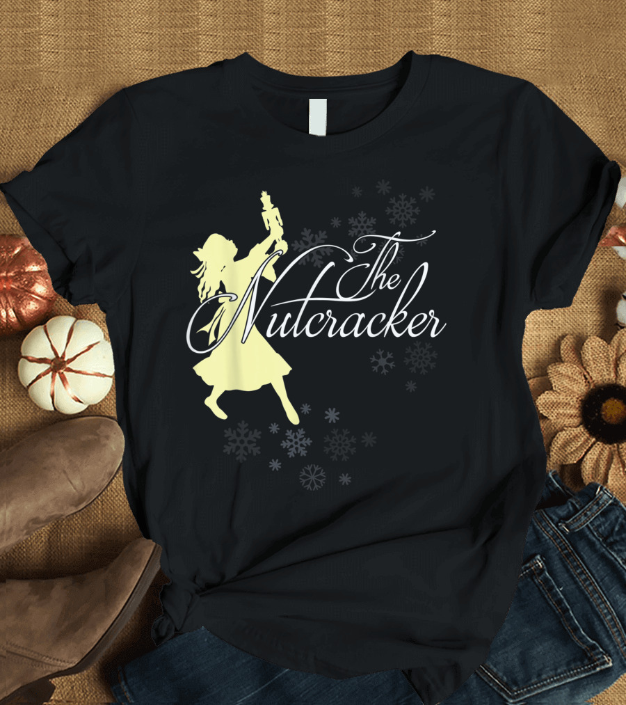 The Nutcracker Ballet Ballerina Silhouette Snowflakes T-Shirt