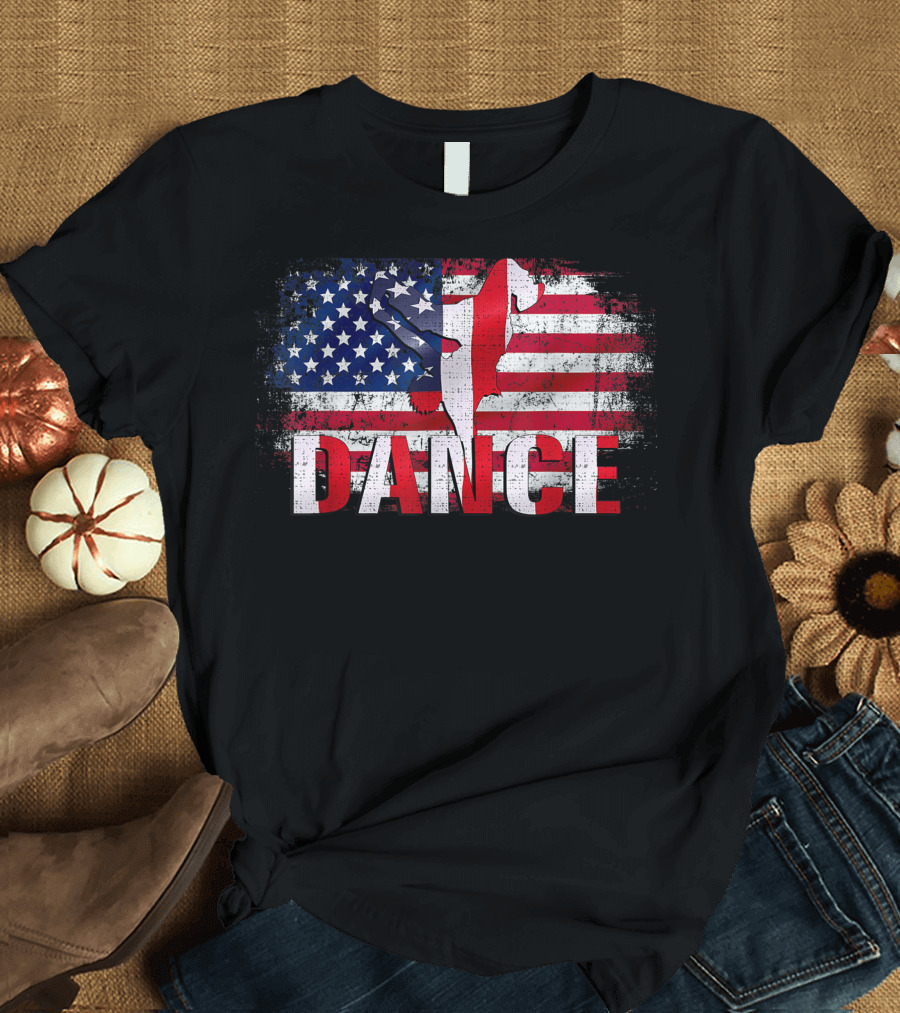 Vintage American Flag Dancer Dance T-Shirt