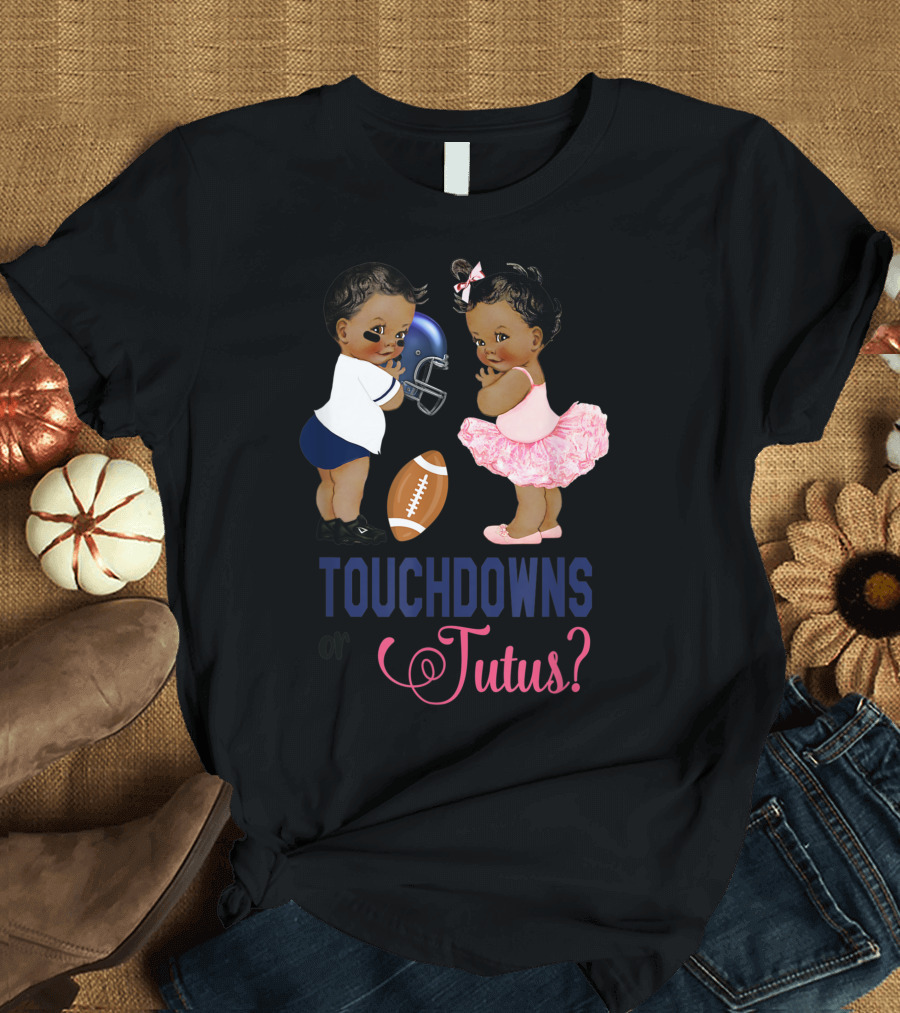 Touchdowns or Tutus? Football or Ballet Gender Reveal Party T-Shirt