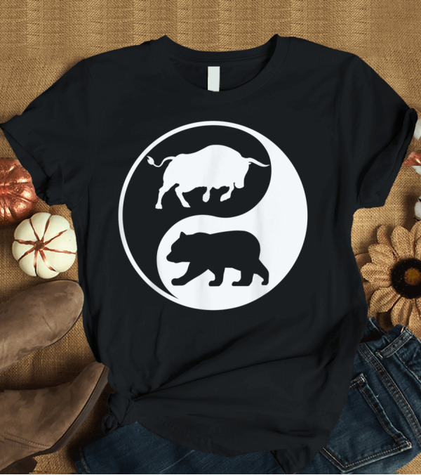 T-Shirt: Bear and Bull Yin Yang Market Stock Exchange Trader T-Shirt Bear and Bull Yin Yang Market Stock Exchange Trader T-Shirt