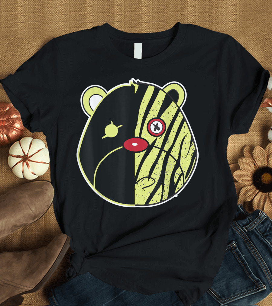 Bear Half-Face Stripes Boost 350 Semi Frozen Yellow T-Shirt