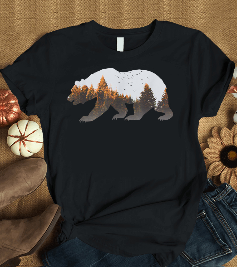 Bear Wildlife Mountains Vintage National Park Forest T-Shirt