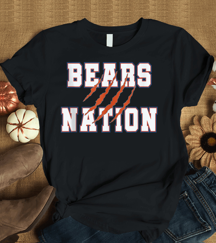 Bears Nation Claw Marks Text T-Shirt