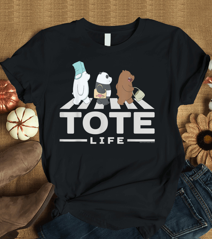 We Bare Bears Tote Life Abbey Road Crosswalk CN Cartoon Network T-Shirt