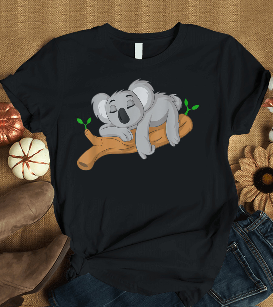 Sleeping Cute Koala Bear Lazy Animal Lover T-Shirt