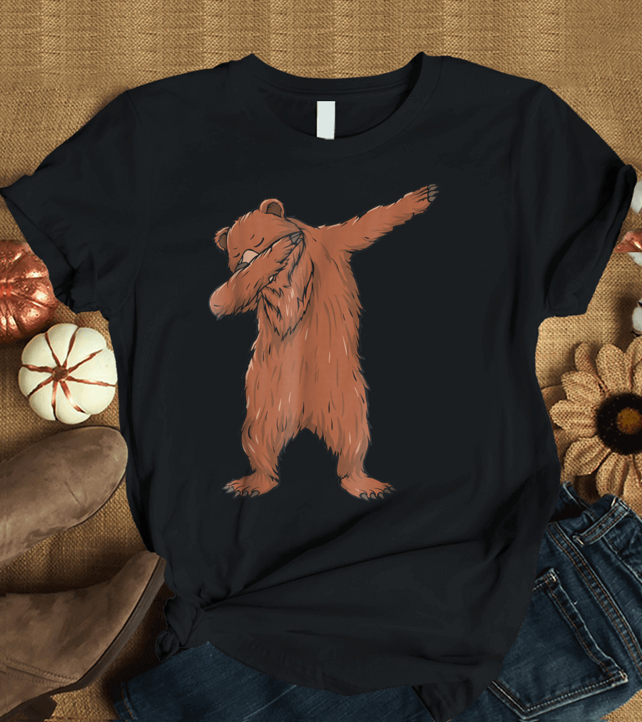 Dabbing Bear Dance Forest Pose Playful Moves T-Shirt