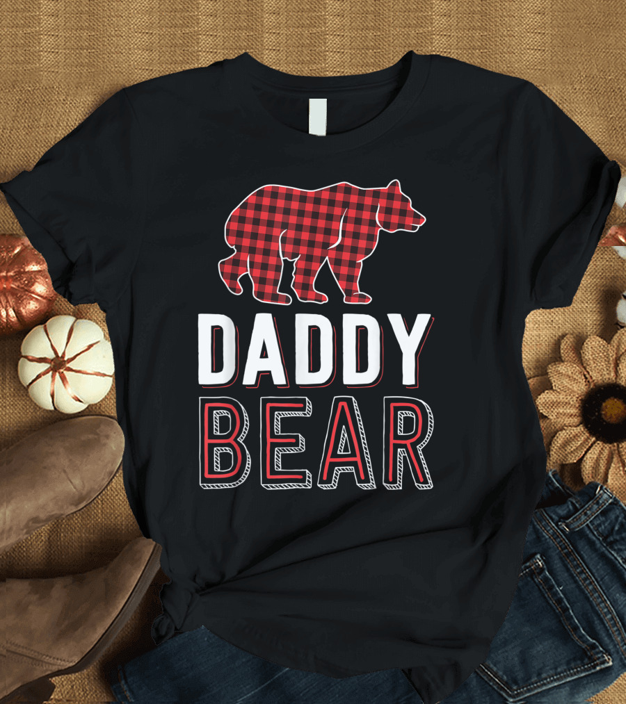 Daddy Bear Red Buffalo Plaid Bear T-Shirt