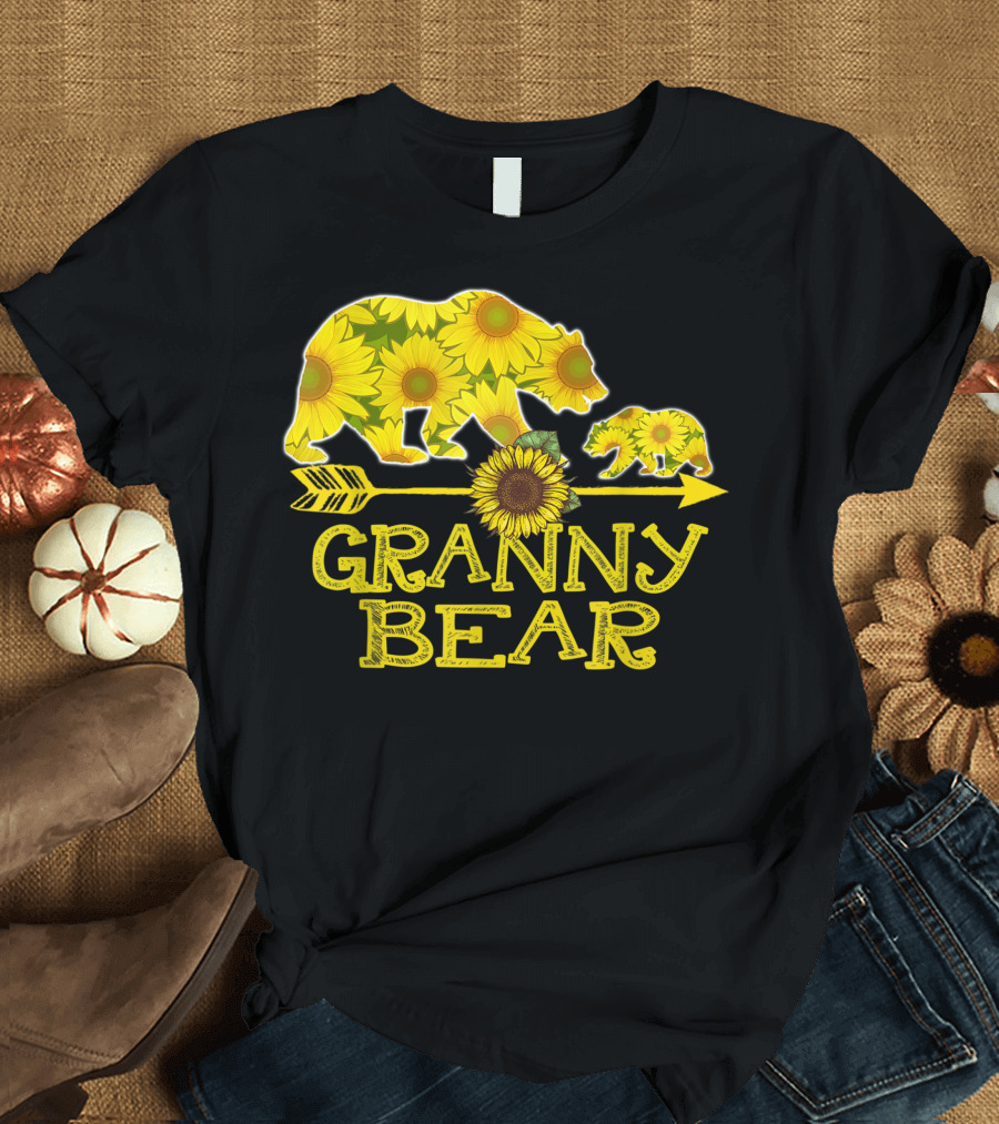 Granny Bear Sunflower Arrow Mother Father T-Shirt