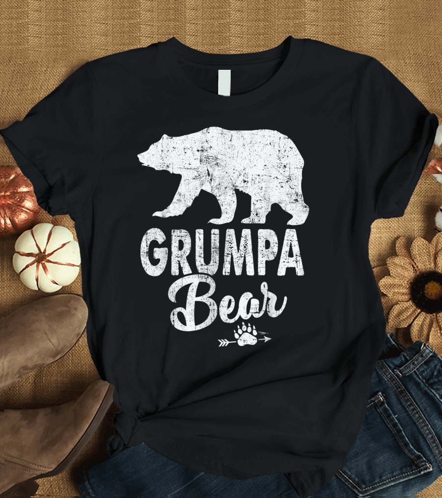 Grumpa Bear Silhouette with Paw and Arrow T-Shirt