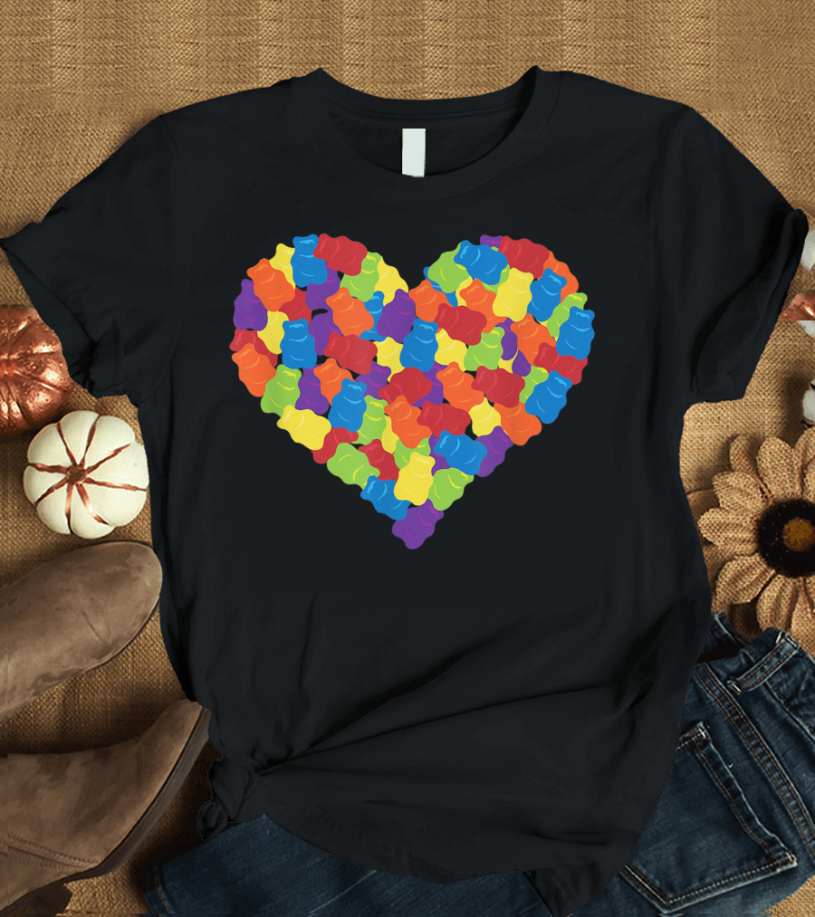 Gummy Candy Bear Heart Rainbow Chewy Com T-Shirt
