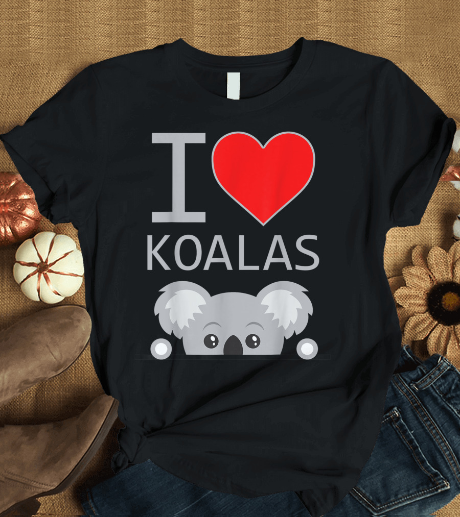 I Heart Koalas Cute Peeking Koala T-Shirt