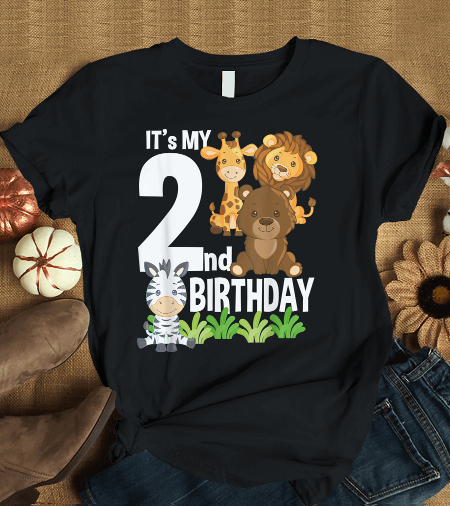 It's My 2nd Birthday Zoo Safari Jungle Animals T-Shirt