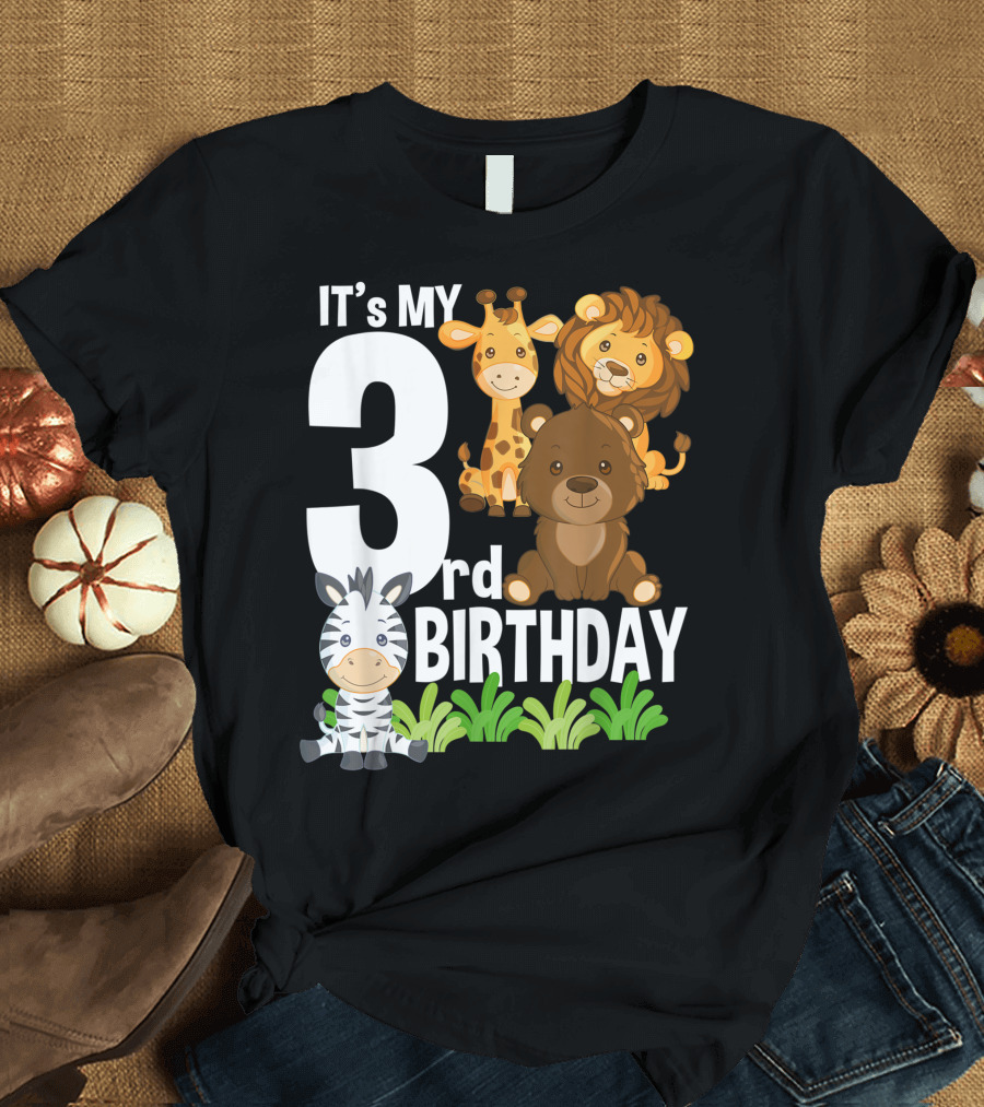 It's My 3rd Birthday Zoo Theme Safari Jungle Animal Party T-Shirt