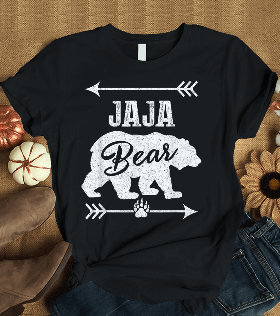 Jaja Bear Vintage Arrow Paw Prints T-Shirt