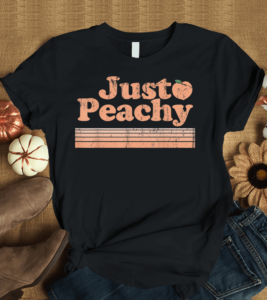 Just Peachy 70S Georgia Peaches Vintage Summer T-Shirt