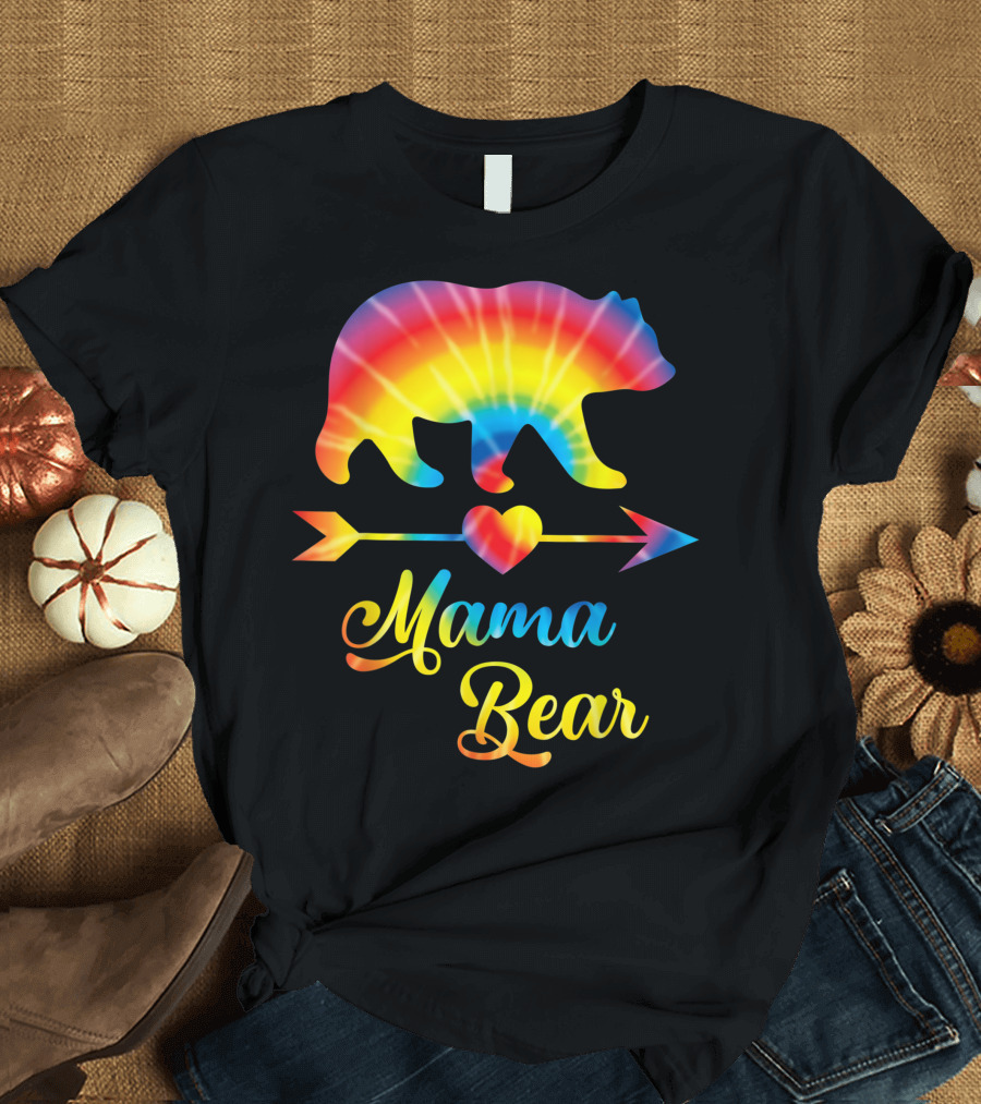 Mama Bear Rainbow Heart Arrow T-Shirt