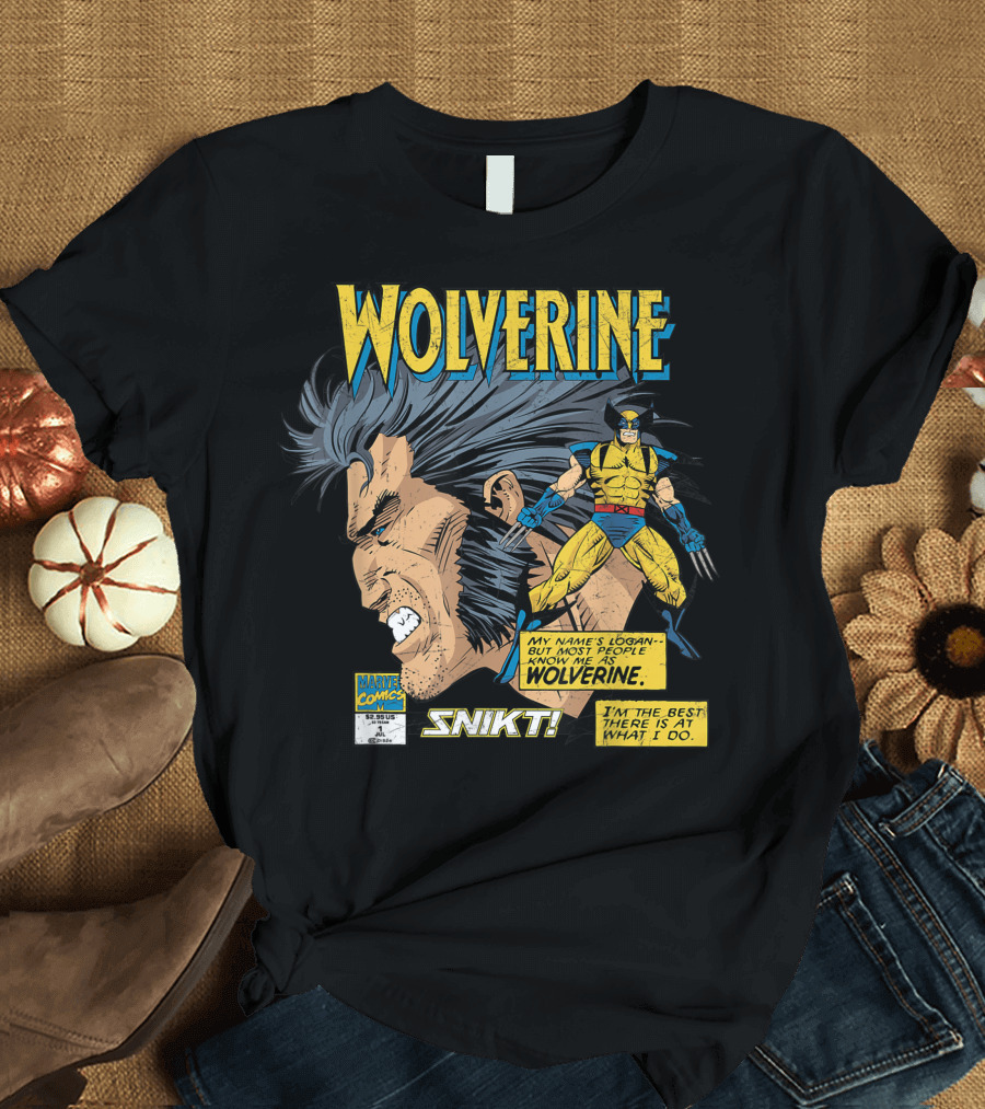 Wolverine My Name's Logan Most People Know Me Snikt Marvel Comics Classic T-Shirt