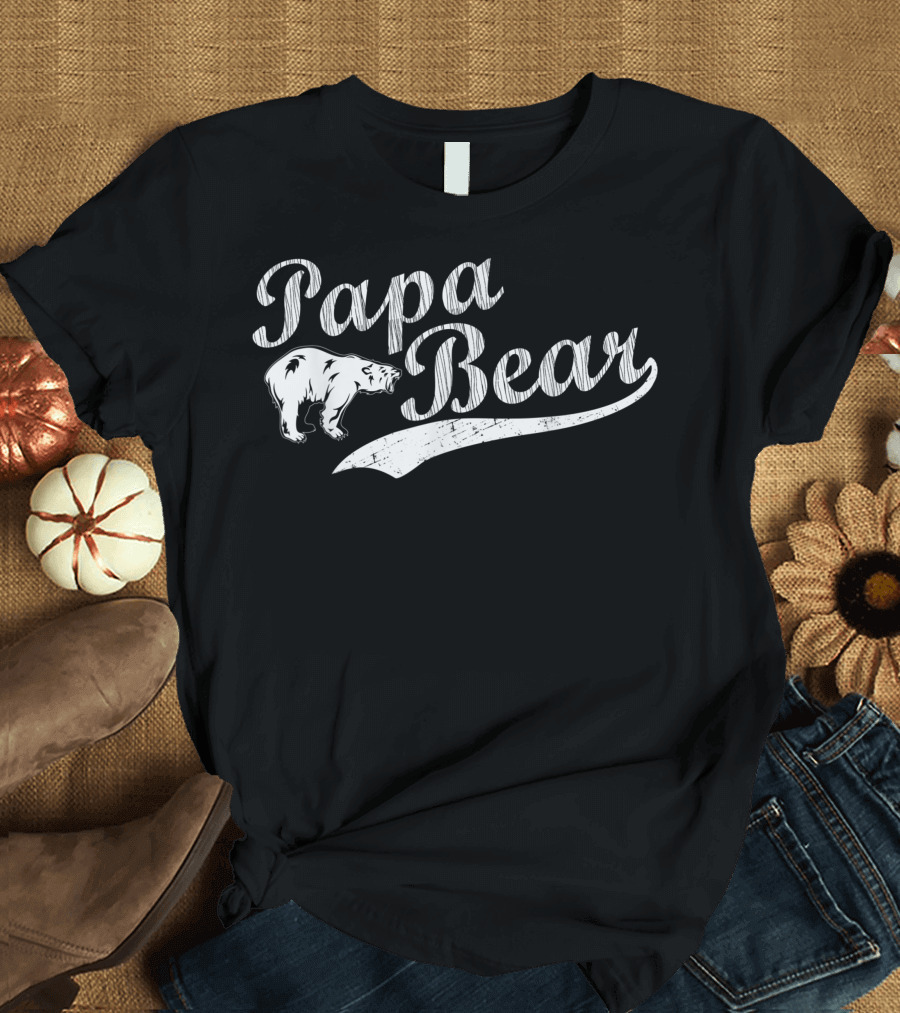 Papa Bear Dad Best Mens New Daddy T-Shirt