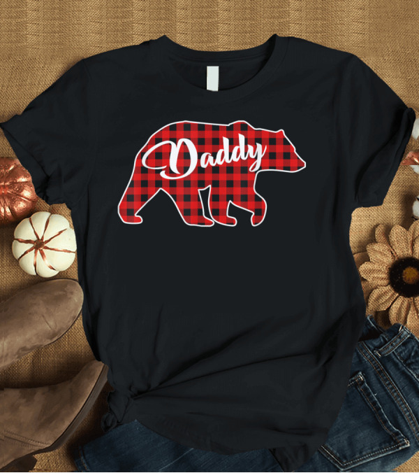 T-Shirt: Mens Red Plaid Daddy Bear Buffalo Check Matching Family T-Shirt Mens Red Plaid Daddy Bear Buffalo Check Matching Family T-Shirt