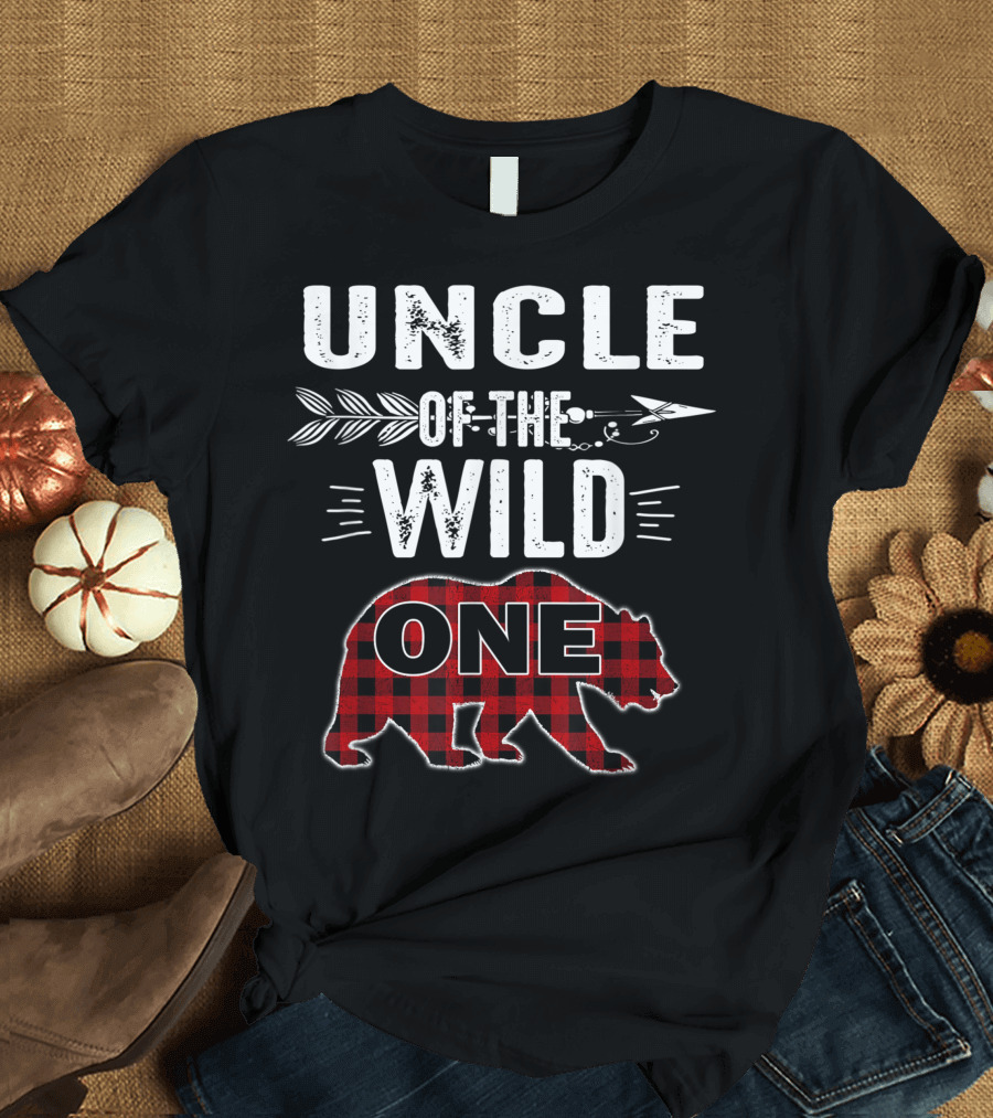 Uncle Of The Wild One Bear Lumberjack 1st Birthday T-Shirt