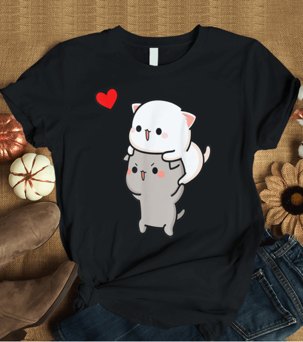 T-Shirt: Mochi Peach Cat Goma Love Carry Me Home Valentines Lovers T-Shirt Mochi Peach Cat Goma Love Carry Me Home Valentines Lovers T-Shirt