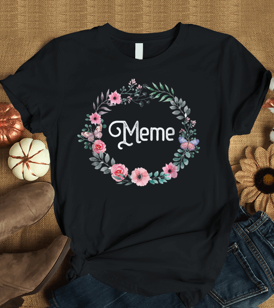 Mothers Day Floral Meme Grandma T-Shirt