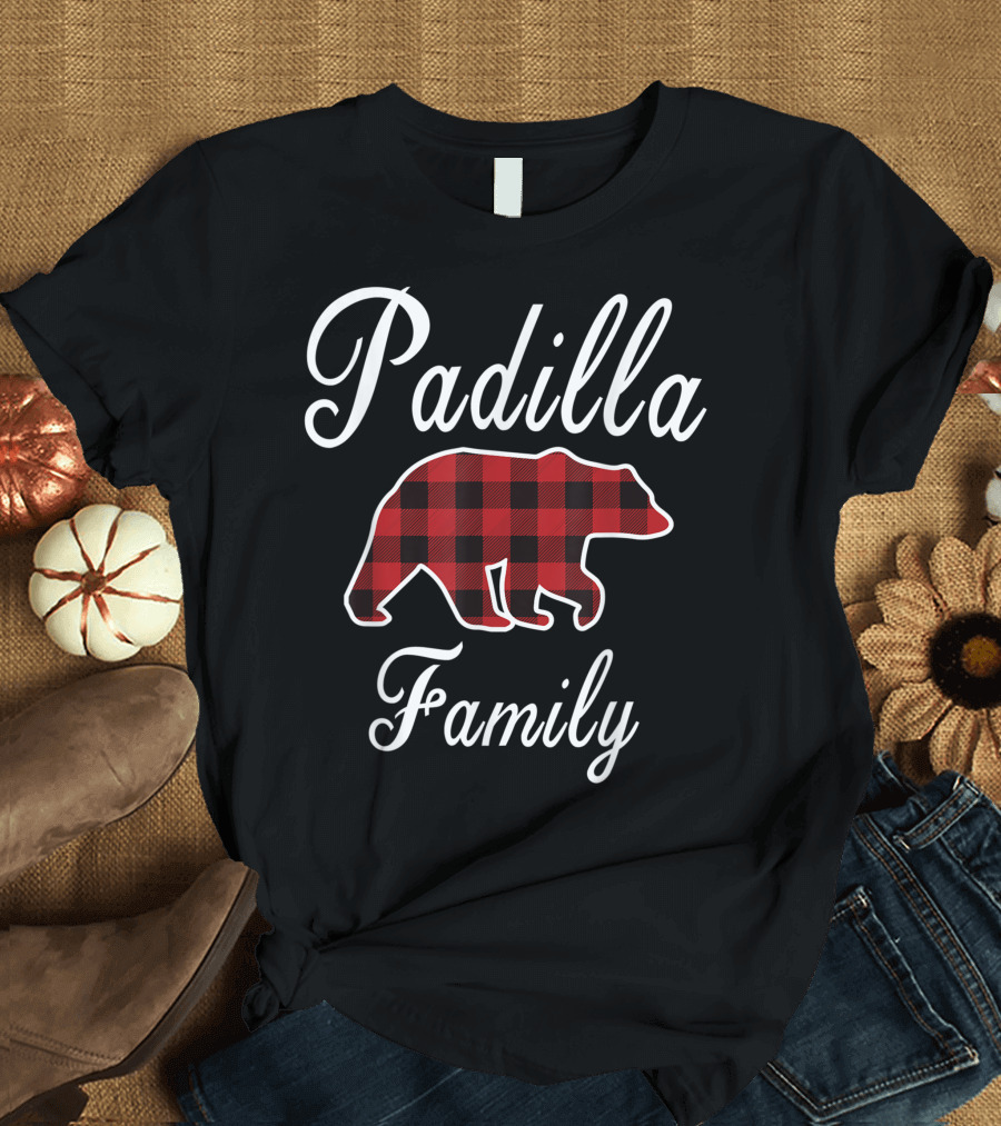 Padilla Family Red Plaid Bear T-Shirt