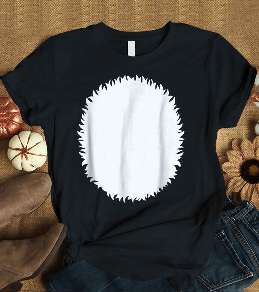 Panda Belly Skunk White Polar Bear Fluffy Oval Shape T-Shirt