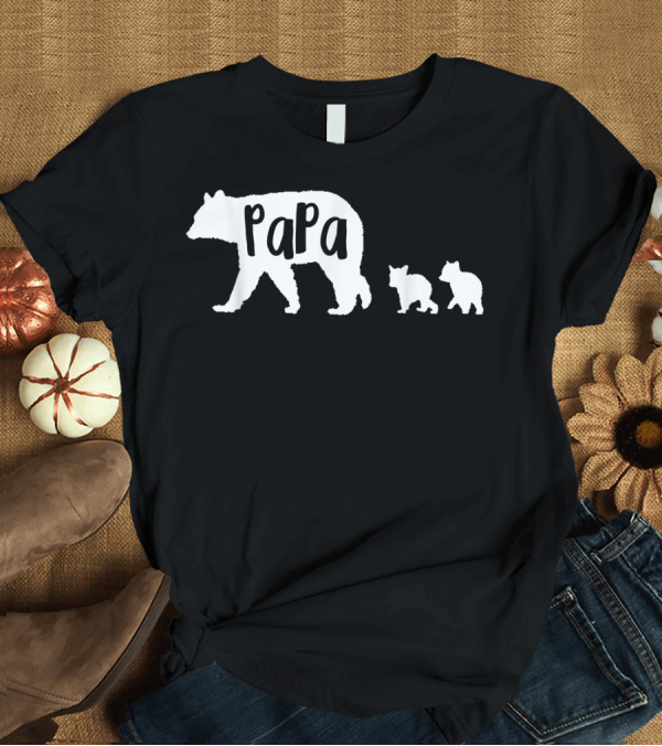 T-Shirt: Papa Bear Dad Father with Cubs Papa with Two Cubs T-Shirt Papa Bear Dad Father with Cubs Papa with Two Cubs T-Shirt