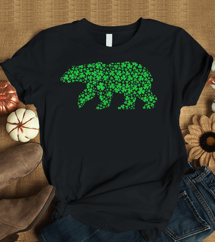 Polar Bear Shamrock Clover Leprechaun Lover T-Shirt
